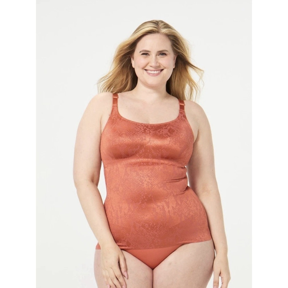 Ruby Ribbon Lace Cami Tank Top Size 40 Shaping Shapewear Terracotta Orange 3024